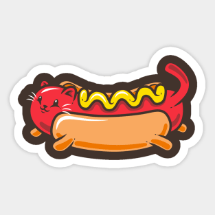 Cat Hotdog Sticker